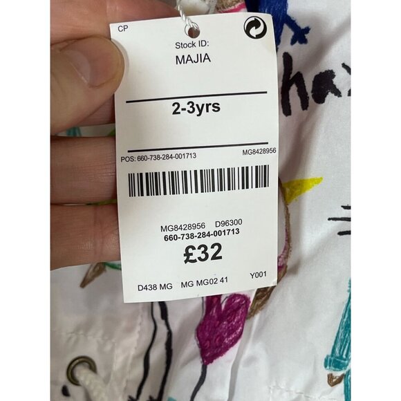 Haxin Cat Raincoat Jacket 2Y White Hoodie Preppy Modern Retro - Picture 11 of 16